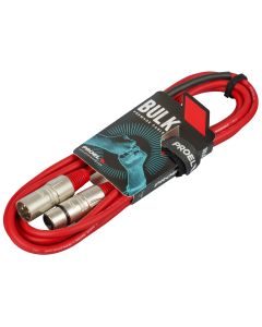 Câble XLR symétrique assemblé, XLR 3P mâle vers femelle, 3 m, rouge