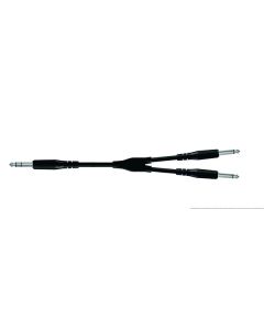 Câble insert jack 6,3 mm, stéréo vers 2 mono, connecteurs moulés, 3 m