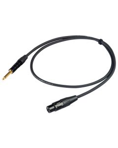 Câble microphone AWG24, jack mono vers XLR femelle 3P, Ø 6,3 mm, 5 ft