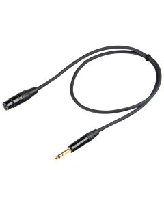 Câble symétrique jack stéréo 6,3 mm vers XLR femelle, 2 ft, connexions plaquées or