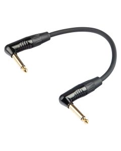Câble pour instrument, 2 jacks mono coudés Ø 6,3 mm, connexions plaquées or, 0,3 ft