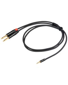 Câble audio en Y, jack stéréo Ø 3.5 mm vers 2 x jack mono Ø 6.3 mm, 5 ft, connecteurs plaqués or