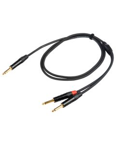 Câble insert, Jack stéréo Ø 6,3 mm vers 2 x Jack mono Ø 6,3 mm, connecteurs plaqués or