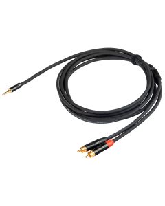 Câble audio en Y, jack stéréo Ø 3,5 mm vers 2 RCA, connecteurs plaqués or, 5 m