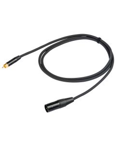 Câble adaptateur RCA vers XLR 3 broches mâle, contacts plaqués or, 1,5 m, noir