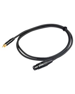 Câble adaptateur RCA vers XLR 3P femelle, 1,5 m, connecteurs plaqués or, boîtier noir