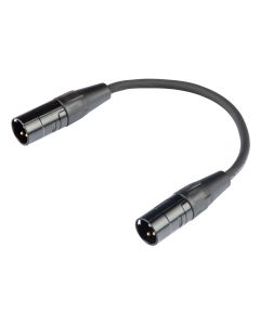 Câble adaptateur XLR mâle vers XLR mâle, 3 broches, 0,15 m, contacts plaqués or