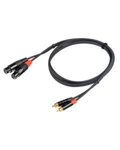 Câble stéréo, 2 x RCA vers 2 x XLR 3P femelle, connecteurs REAN plaqués or, 3 m