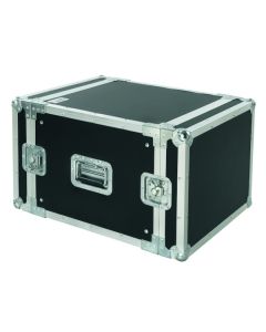 Flight case rack 8U, profondeur rackable 45 cm, contreplaqué marin 9 mm, rails avant et arrière