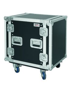Flight case rack, 12 U, profondeur utile 450 mm, roulettes 100 mm avec freins