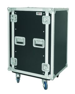 Flight case rack 19', 18 U, profondeur utile 450 mm, roulettes 100 mm avec freins