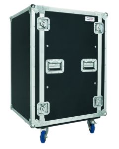 Flight case rack 19", 16 U, profondeur utile 500 mm, roulettes 100 mm