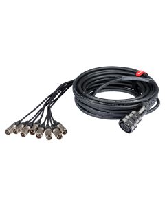Câble multipaire assemblé, 20 m, 8 fiches XLR 3 pôles NEUTRIK