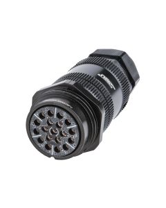 Connecteur d'alimentation multipolaire femelle sur câble, 19 broches, aluminium, compatible SOCAPEX
