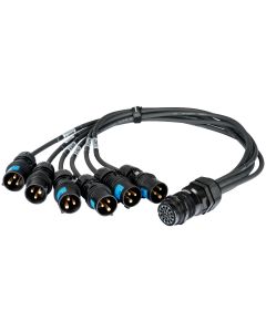 Câble d'alimentation multipaire, 6 x 3 x 2,5 mm², 1 m, connecteur 19P femelle, 6 fiches 16 A IP44