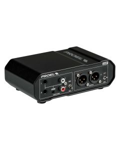Boîtier DI passif stéréo, transformateurs, PAD -20 dB, entrées jack, RCA et mini-jack