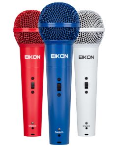 Kit de 3 microphones vocaux dynamiques, cardioïdes, 60 - 14000 Hz, XLR mâle