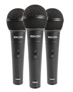Kit de 3 microphones vocaux dynamiques, cardioïdes, 60 - 14000 Hz, 130 dB SPL maximal