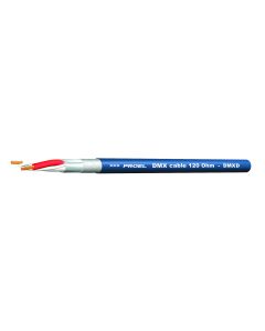 Câble DMX 512, paire torsadée blindée 2 x 0,25 mm2, 120 Ohm, bleu foncé, bobine de 100 m