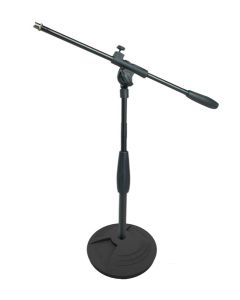 Pied de microphone bas, perche fixe, hauteur 305 à 410 mm, base Ø 180 mm, 2,2 kg
