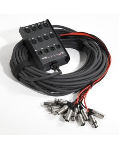 Boîtier de scène audio, 12 canaux, 8 entrées XLR, 4 sorties XLR, câble de 10 m