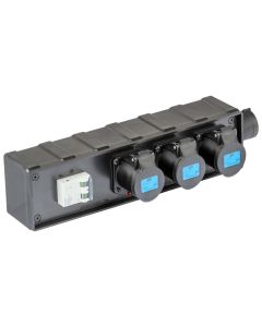 Boîtier de distribution électrique, 3 canaux, CEE 16 A IP44, 230 V, disjoncteur 4,5 kA