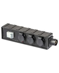 Boîtier de distribution électrique, 3 canaux, entrée CEE 16 A, 3 prises Schuko, IP54