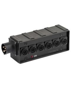 Boîtier de distribution électrique, 6 sorties powerCON TRUE1 TOP, entrée CEE 16 A, charge maximale 16 A