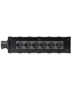 Boîtier de distribution électrique, 6 sorties Schuko + bivalentes UNEL, 16 A, IP44, 230 V