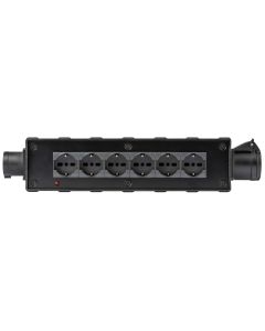 Boîtier de distribution électrique, 6 canaux, 6 prises Schuko, 16 A, 230 V, IP44