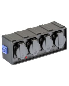 Boîtier de distribution électrique 4 canaux, powerCON 20 A, 4 prises Schuko IP54, 230 V