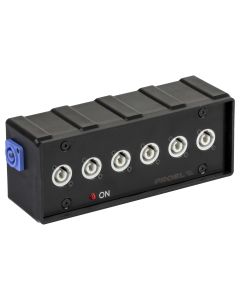Boîtier de distribution électrique, 4 canaux, 6 sorties powerCON, 20 A, 250 V, IP44