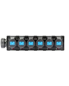 Boîtier de distribution électrique, 3 canaux, 6 x 16 A, 19P SYNTAX, IP44, charge maximale 23 A