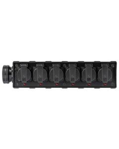 Boîtier de distribution électrique portable, 3 canaux, 6 prises Schuko, 230 V, charge maximale 23 A