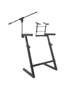Support de clavier réglable en acier, charge maximale 30 kg, support microphone et ordinateur portable