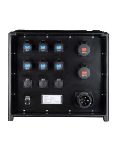 Boîtier de distribution électrique portable, IP55, charge maximale 63 A, 400 V~, protections RCBO