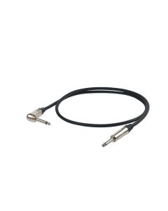 Câble pour instrument, jack mono Ø 6,3 mm, 6 m, connecteur coudé, noir