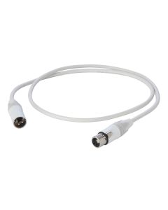 Câble XLR symétrique, 6 m, connecteurs Neutrik XLR 3P femelle et mâle, blanc