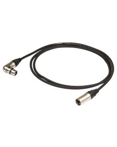 Câble XLR symétrique, NEUTRIK XLR 3P femelle coudé vers mâle, 5 m, noir