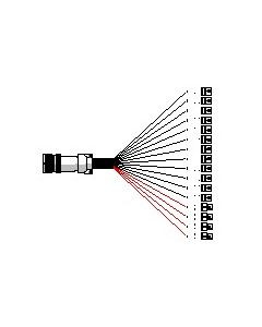 Câble multipaire audio assemblé, 12 XLR mâles, 4 XLR femelles, connecteur multipoints, 2 m