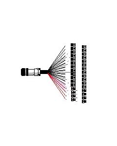 Câble multipaire assemblé, 16 fiches XLR 3 pôles mâles, 8 prises XLR 3 pôles femelles, 2 m