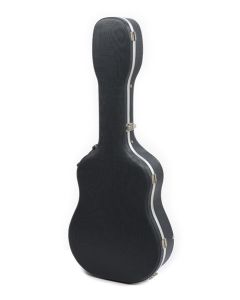 Étui moulé pour guitare acoustique/folk, polyéthylène FORCE, velours gris, 3 charnières, 5 fermoirs