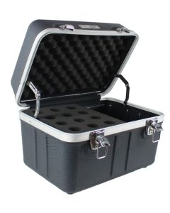 Mallette pour 12 microphones, polyéthylène FORCE, mousse moulée, compartiment latéral