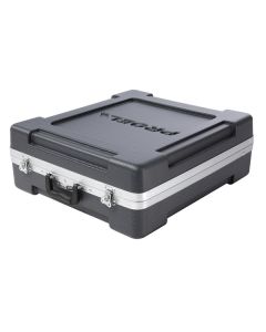 Flight case rack 19' pour console de mixage, 12U, ABS et aluminium, couvercle amovible
