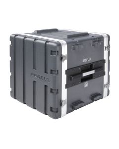 Flight case rack 19', 10 U, profondeur intérieure utile 420 mm, polyéthylène FORCE, 8 fermetures