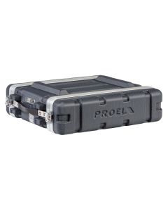 Flight case rack 19', 2U, profondeur interne 307 mm, polyéthylène FORCE, 2 poignées