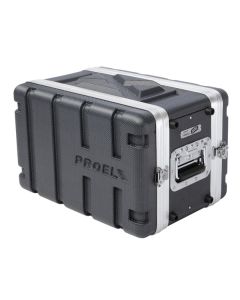 Flight case rack 19' faible profondeur, 6 U, profondeur intérieure utile 208 mm, 4 fermetures
