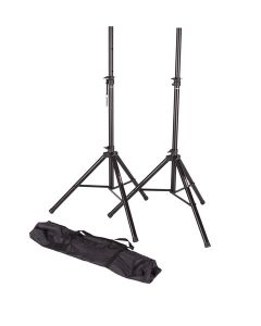 Paire de pieds d'enceinte, acier, hauteur 1200 à 1800 mm, charge 40 kg, tube Ø 35 mm