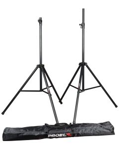 Paire de pieds d'enceinte en aluminium, hauteur 1 690 à 2 590 mm, charge maximale 25 kg, tube Ø 35 mm