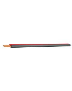 Câble haut-parleur plat, 2 conducteurs cuivre nu, 1,50 mm² AWG16, PVC noir/rouge